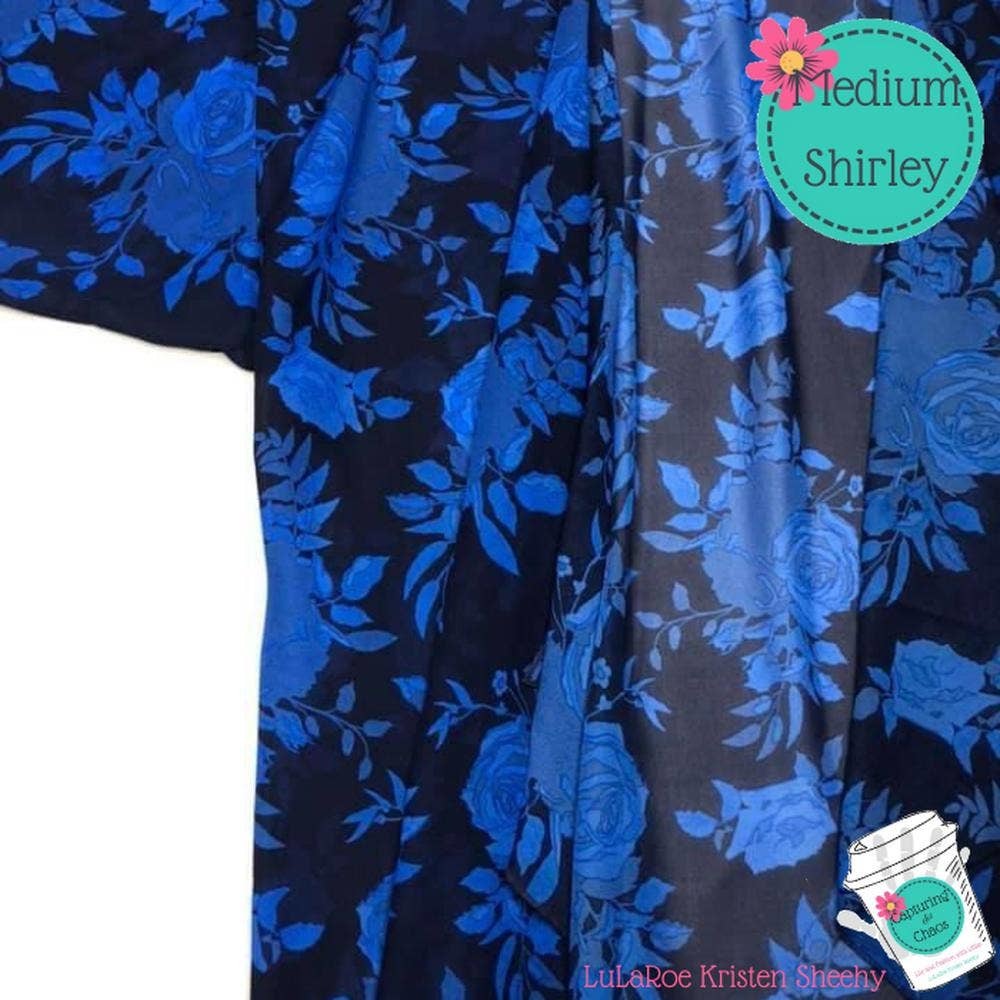 Blue Floral LuLaRoe Shirley, Medium, NWT
